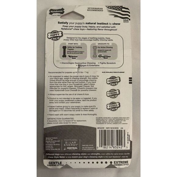 Nylabone 2 Pack Assorted Puppy Chew Bones NEW - Picture 2 of 2